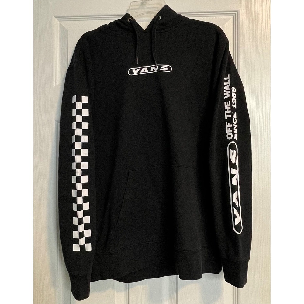 Vans Checkerboard Graphic Off The Wall‎ Pullover Hoodie Men's Small Black